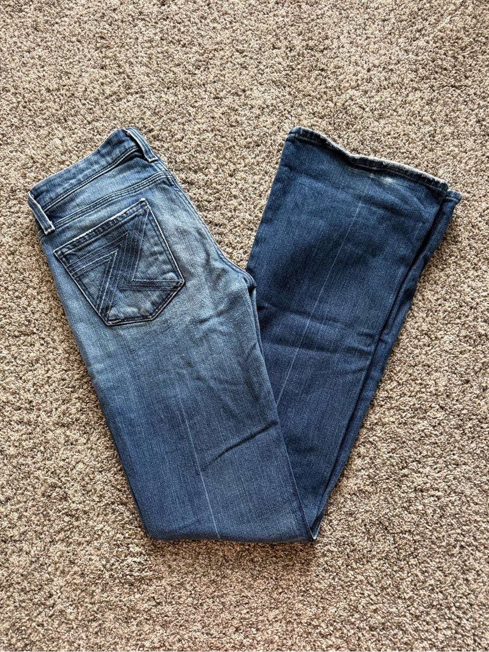 7 For All Mankind Women’s Two-Tone Blue Bootcut Jeans